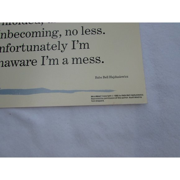 Me a Mess Grade School Poster Babs Bell Hajdusiewicz 30236 Poetry VNTG - Picture 4 of 5